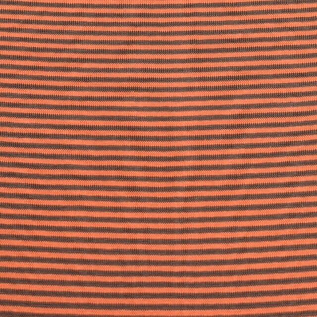50x70 cm bündchenstoff gestreift 2mm taupe/orange