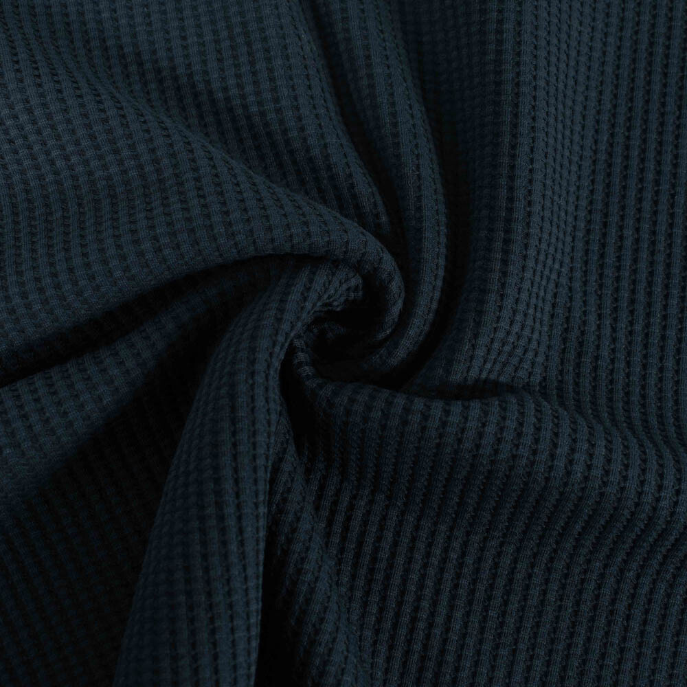 100x140 cm Bloomingfabrics Waffeljersey Schwarz