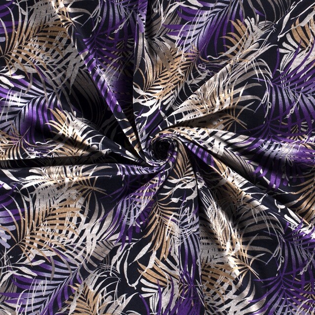 Jersey stoff discharge bedruckt pflanzen violett