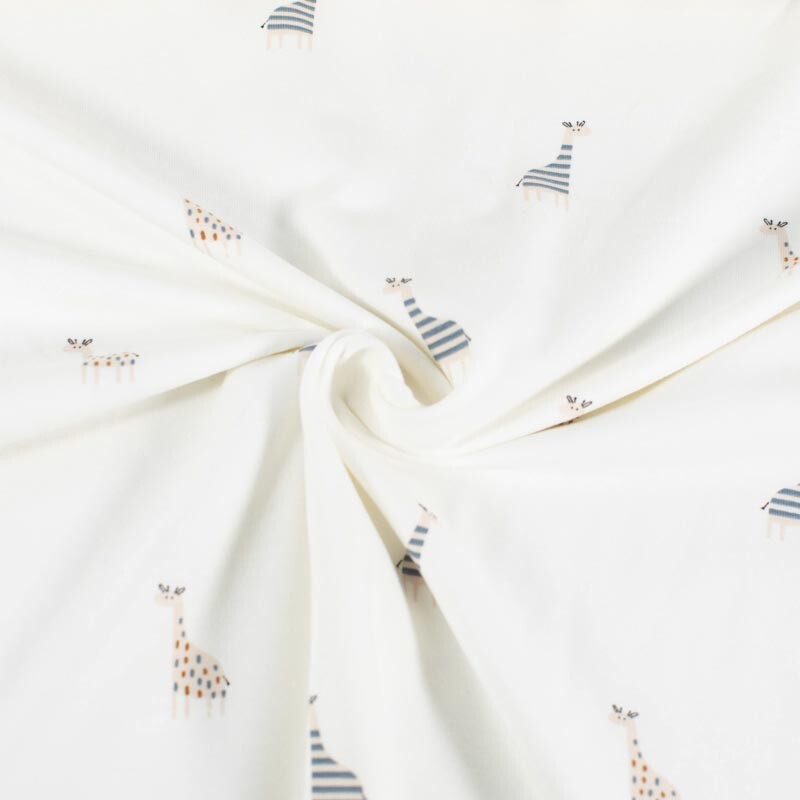 Baumwolljersey Giraffen offwhite