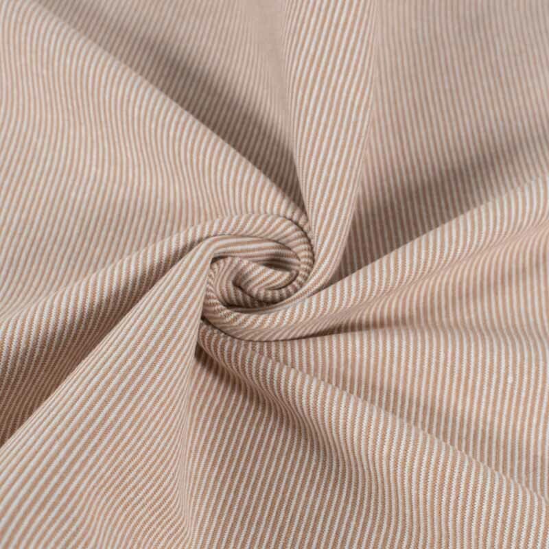 Bündchenstoff gestreift 1mm terrarosa/offwhite