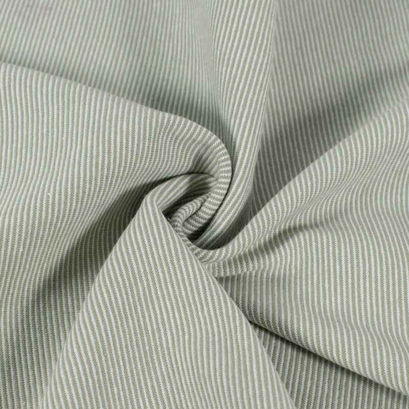 Bündchenstoff gestreift 1mm olivgrün/offwhite
