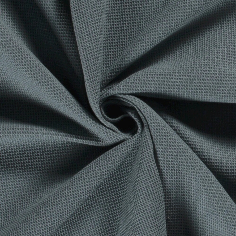 Waffelpiqué fein stahlblau