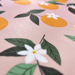 Wachstuch bedruckt Orangen rosa