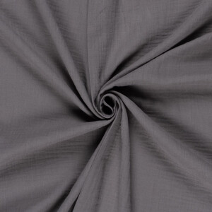 Baumwoll Musselin Uni taupe grau