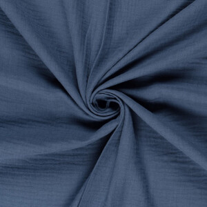 Baumwoll Musselin Uni indigo