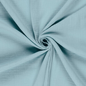 Baumwoll musselin uni aqua/mint