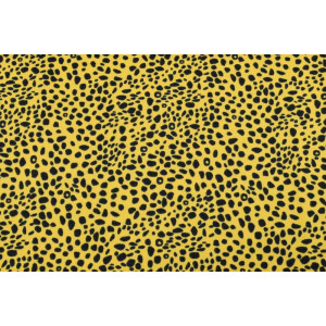 100x150 cm Baumwolljersey Leopard gelb