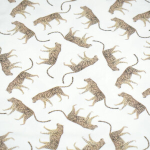 100x150 cm Baumwolljersey Digitaldruck Leoparden offwhite