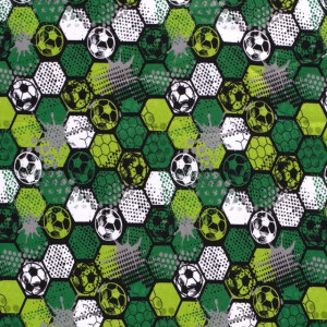 Sweat Digitaldruck Fußbal Hexagons grün