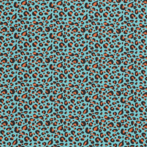 100x150cm Baumwolljersey Leopard petrol