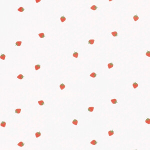 Baumwolle popeline Erdbeere weiß