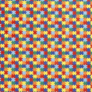 Baumwolle popeline farbige Puzzleteile