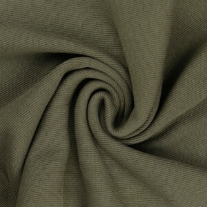 50x60cm Bündchenstoff gerippt 2x2 khaki grün