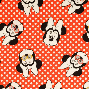 Baumwolljersey Digitaldruck Minnie Mouse rot
