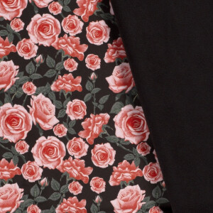 Softshell Digitaldruck Rosen schwarz