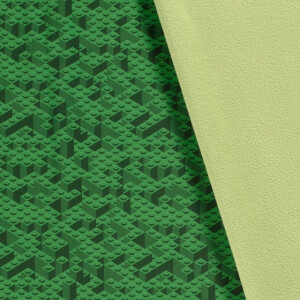 Softshell Digitaldruck Bausteine grün