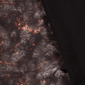 Softshell Digitaldruck Abstrakt Lava schwarz