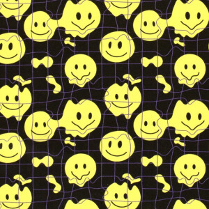Sweat Digitaldruck Smileys schwarz/gelb
