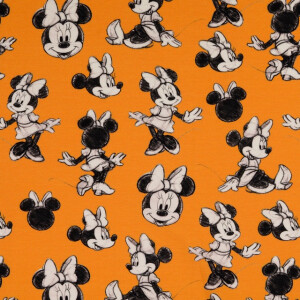 Baumwolljersey Digitaldruck Minnie Mouse ocker