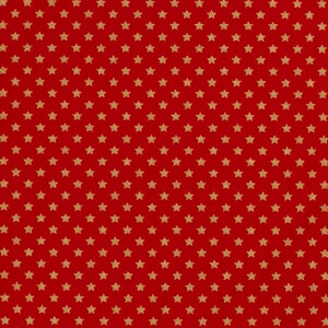 50x145 cm Baumwolle Christmas Sterne rot/gold