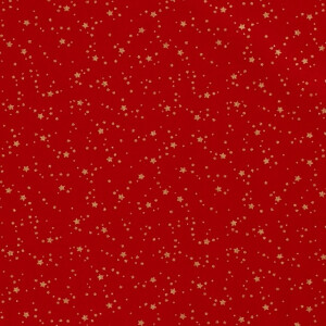 Baumwolle Christmas Sterne rot/gold