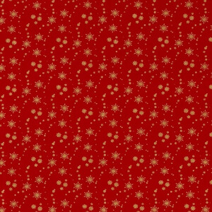 Baumwolle Christmas Sterne rot/gold