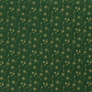 Baumwolle Christmas Sterne grün/gold