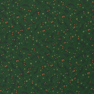 50x145 cm Baumwolle Christmas Zweige grün/gold