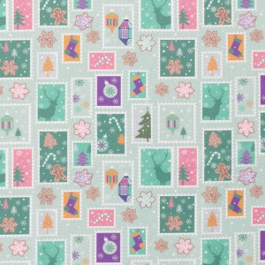 Baumwolle Christmas Collage mint