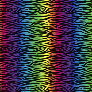 Polyester Jersey Zebra multicolor/schwarz