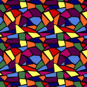Polyester Jersey Mosaik multicolor/schwarz