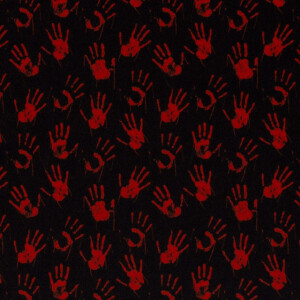 Polyester Jersey Hände Folie schwarz/rot