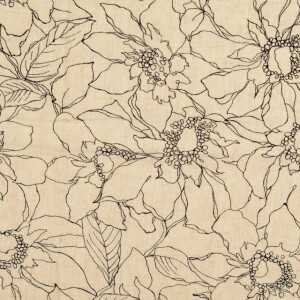 Viskose Leinen Blumen sand