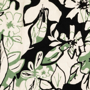 Viskose Leinen Blumen lime