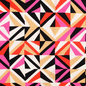 Viskose Popeline Geometrisch rosa/rot