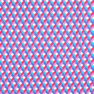 Viskose Popeline Geometrisch blau/rosa