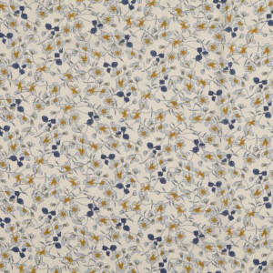 Viskose Popeline Blumen jeansblau