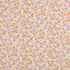 Viskose Popeline Blumen rosa