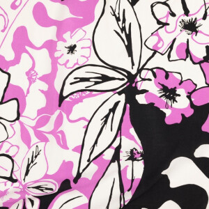 Viskose Popeline Blumen fuchsia