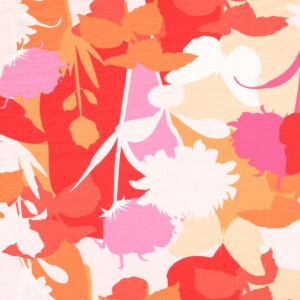 Viskose Nylon Blumen orange