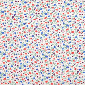 Viskose Popeline Blumen grün