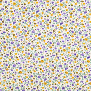 Viskose Popeline Blumen grün
