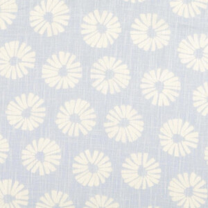 Leinen gewaschen Blumen hellblau