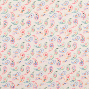 Leinen gewaschen Digitaldruck Paisley rosa