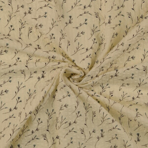 Seersucker vintage blumen grau