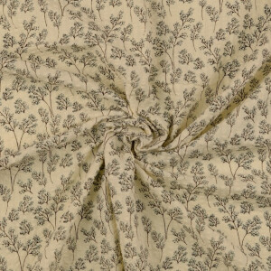 Seersucker vintage blumen grau