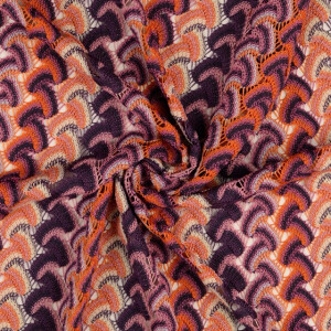 Häkelspitze geometrisch braun/grün