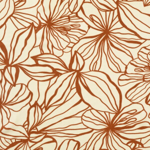 Viskose Popeline Blumen natur/braun