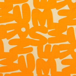 Viskose Popeline Buchstaben orange/hellgelb